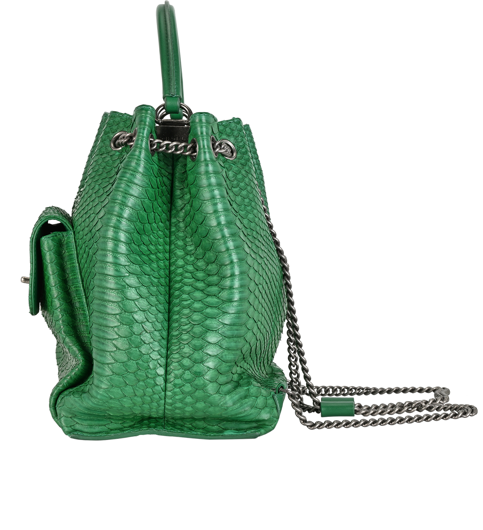 Large Urban Luxury Drawstring Backpack, &pound;2,750, Handbags, Green, Leather, Bottom view